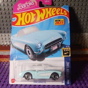 2023 Hot Wheels Barbie 1956 Corvette (blue/white) HW Screen Time Movie #183